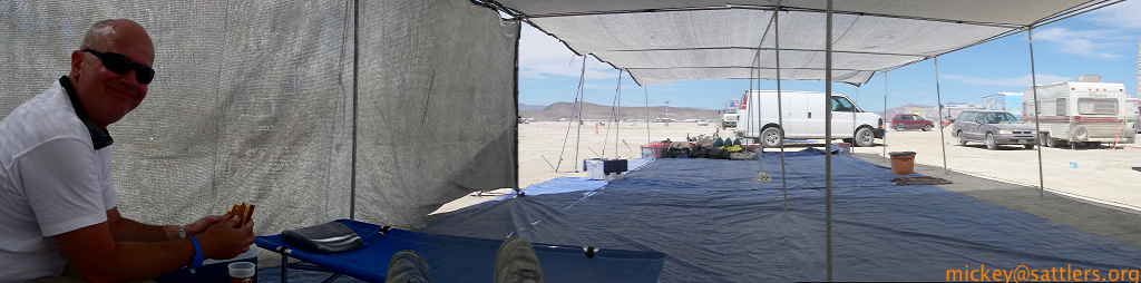 Burning Man shade structure panorama