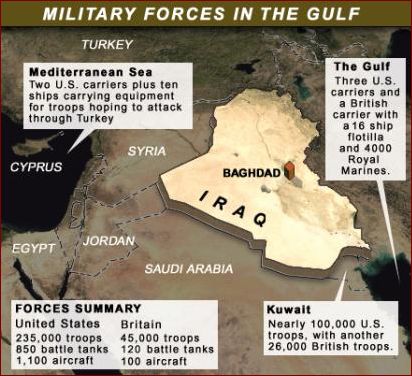 map of U.S. forces in Iraq