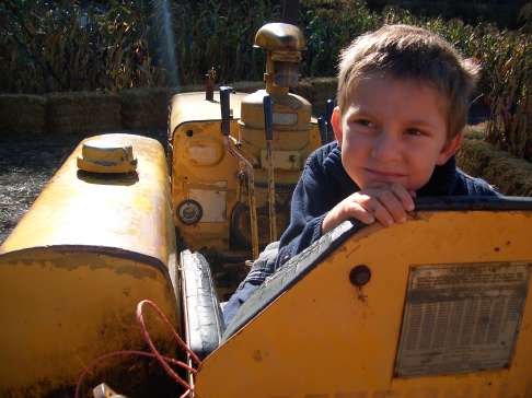 Isaac on tractor