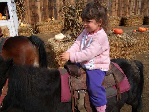 Lila on horse