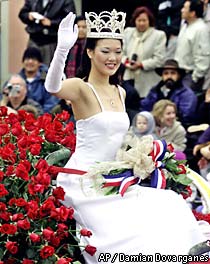 Caroline Hsu at the Tournament of Roses in Pasadena