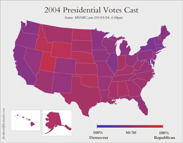 2004 election results in purple