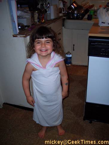 Lila's towel dress-up