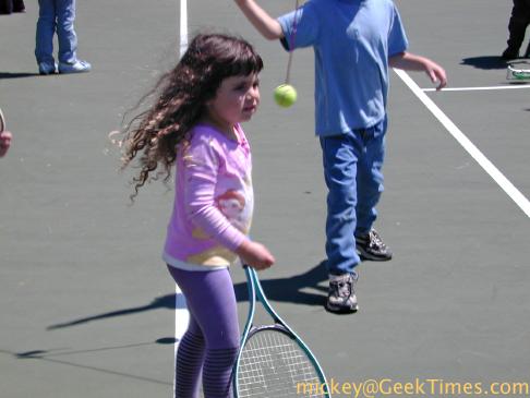 Lila plays tennis