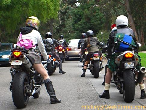 kilted motorcycle riders