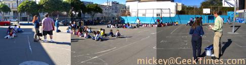 earthquake preparation - on the schoolyard
