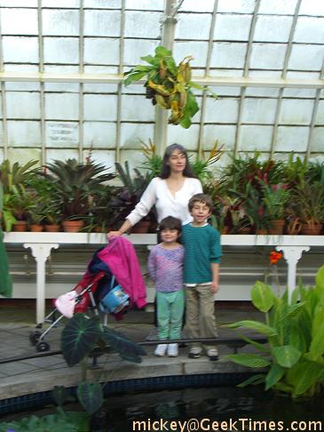 family in the Conservatory of Flowers