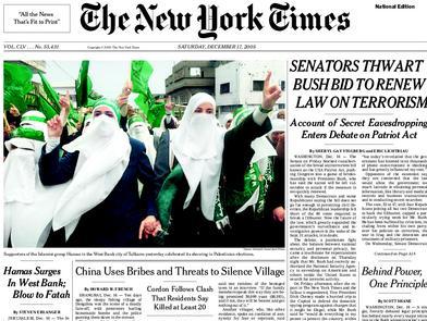 New York Times front page