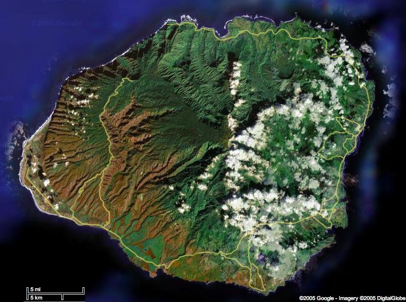 Kauai, Hawaii, satellite view
