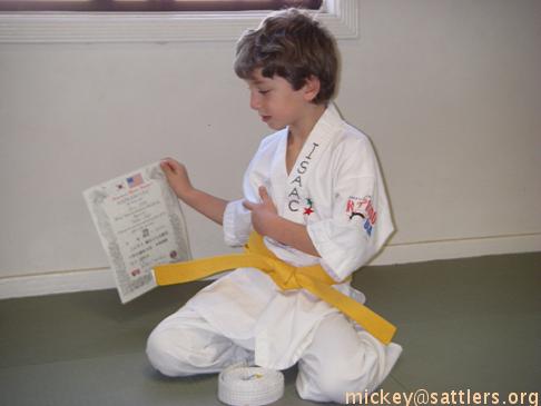 Isaac gets his yellow belt