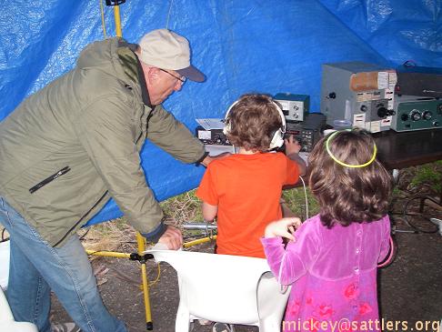 ARRL Field Day: Lila & Isaac in the tent