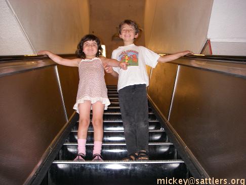 Lila & Isaac on Mervyn's escalator