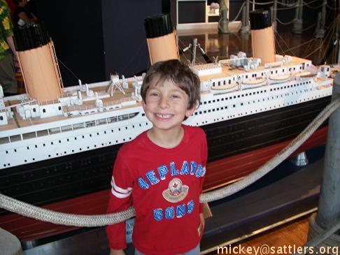 Isaac with RMS Titanic model