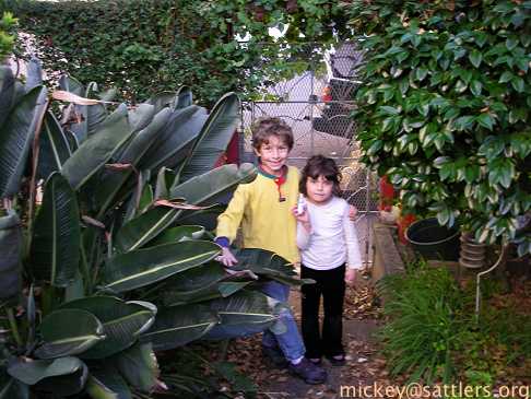 Isaac & Lila in our garden
