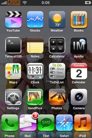 iPhone (1st model, jailbroken) screenshots