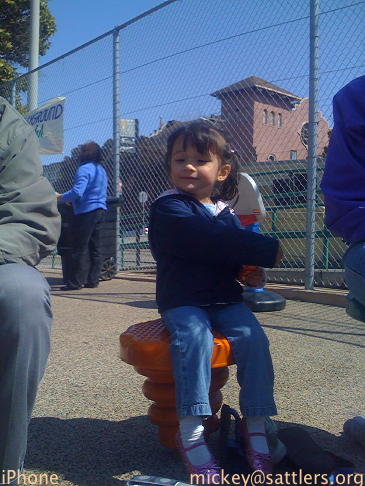 cousin Jessica at the Duboce Park playground