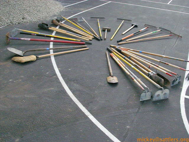 Peabody play structure day: implements of construction