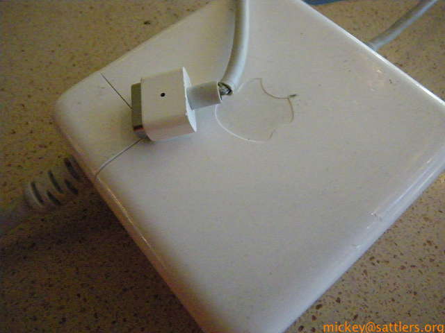 frayed MacBook Pro power adapter