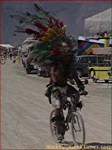 native american headdress on bike