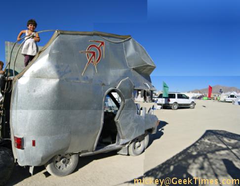 Kids Camp: Lila on ball bin guys art car