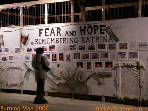 Burning Man 2006: nighttime: Remembering Katrina