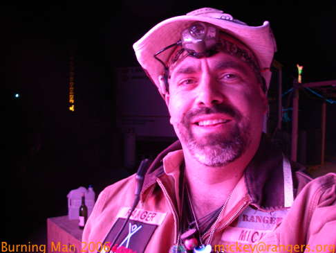 Burning Man 2006: Ranger Mickey on stick duty