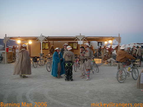Burning Man 2006: shift change at Ranger HQ