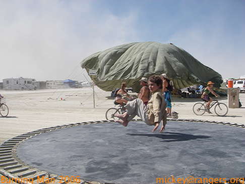 Burning Man 2006: trampoline in the dust