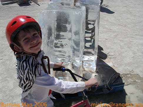 Burning Man 2006: Isaac & ice sculpture