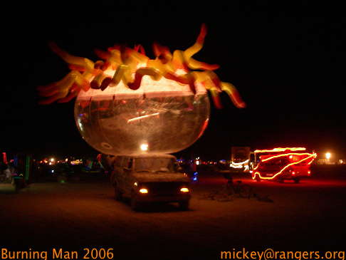 Burning Man 2006: nighttime: octopus art car