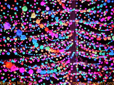 Burning Man 2006: nighttime: illuminated ping pong balls