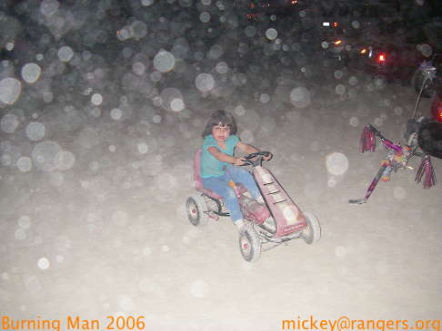 Burning Man 2006: Lila on the racecar