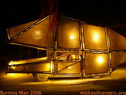 Burning Man 2006: nighttime: soothing illuminated fish art car