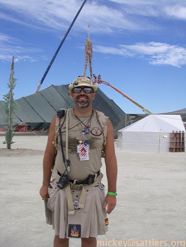 Burning Man 2007: Ranger Mickey in front of Man #2