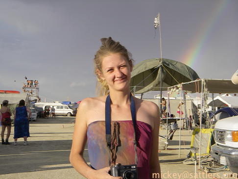 Burning Man 2007: Kidsville - another neighbor with double rainbow