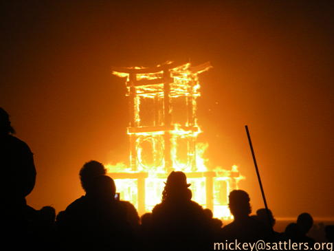 Burning Man 2007: The Temple of Forgiveness burns