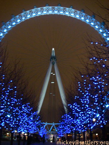London Eye with Christmas decorations