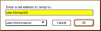 Jump-to dialog box