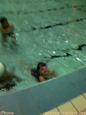 Lila swims