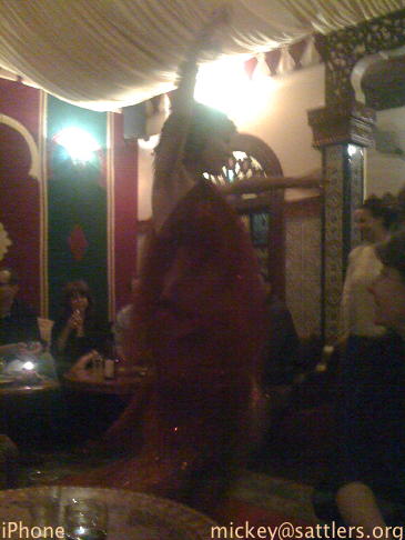 belly dancer at Moroccan restaurant