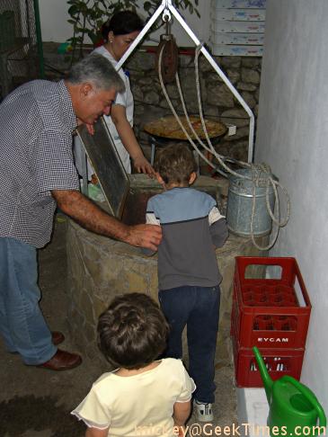 demonstrating the well