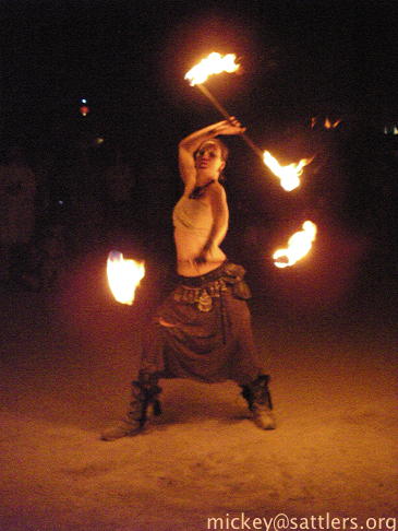 Burning Man 2007: fire-dancer